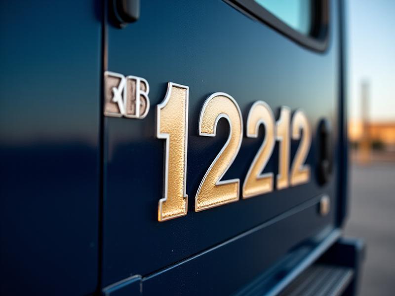 Close-up of a Big C truck showing professional maintenance and DOT decals